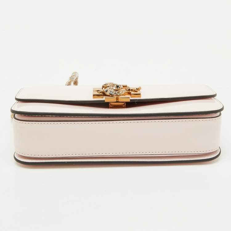 Pre Owned Tory Burch Light Pink Leather Eleanor Rectangular Shoulder Bag
