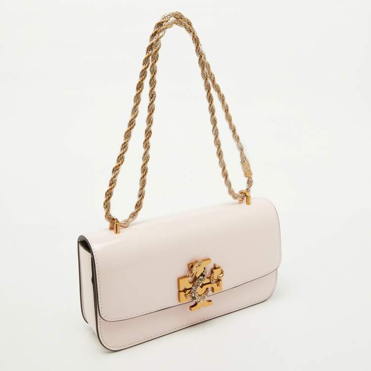Pre Owned Tory Burch Light Pink Leather Eleanor Rectangular Shoulder Bag