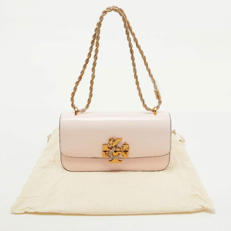 Pre Owned Tory Burch Light Pink Leather Eleanor Rectangular Shoulder Bag