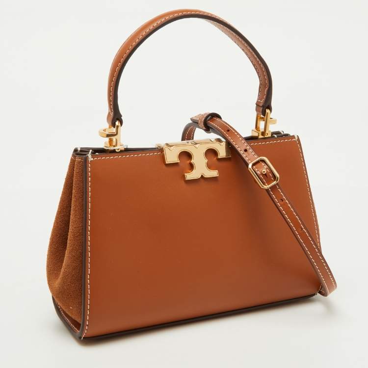 Pre Owned Tory Burch Brown Leather Mini Eleanor Satchel