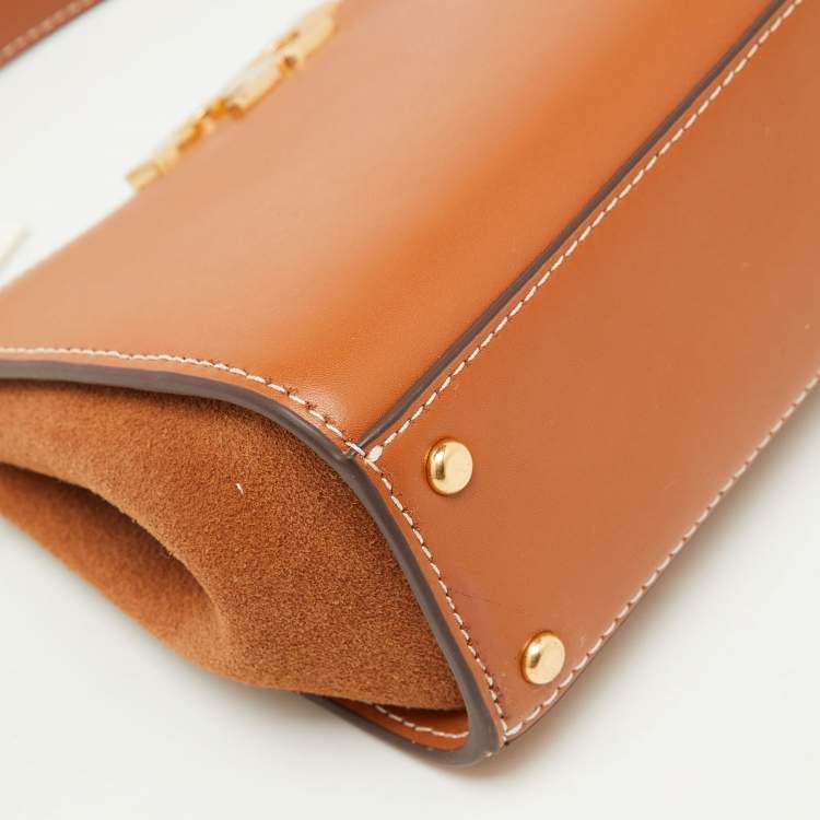 Pre Owned Tory Burch Brown Leather Mini Eleanor Satchel