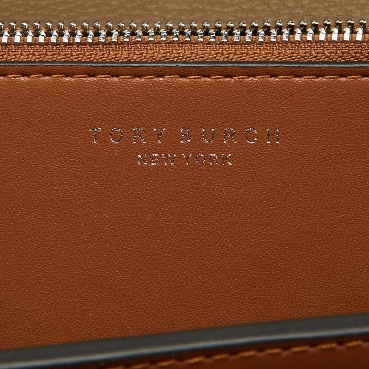 Pre Owned Tory Burch Taupe Grey Leather Small Eleanor Convertible Shoulder Bag