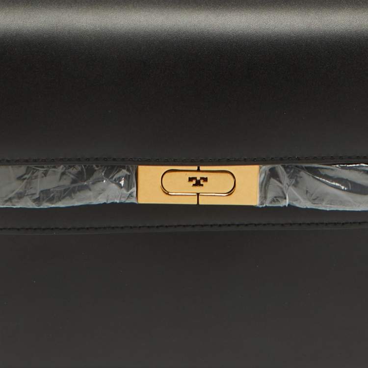 مملوكة مسبقًا Tory Burch Black Leather Lee Radziwill Pebble Shoulder Bag