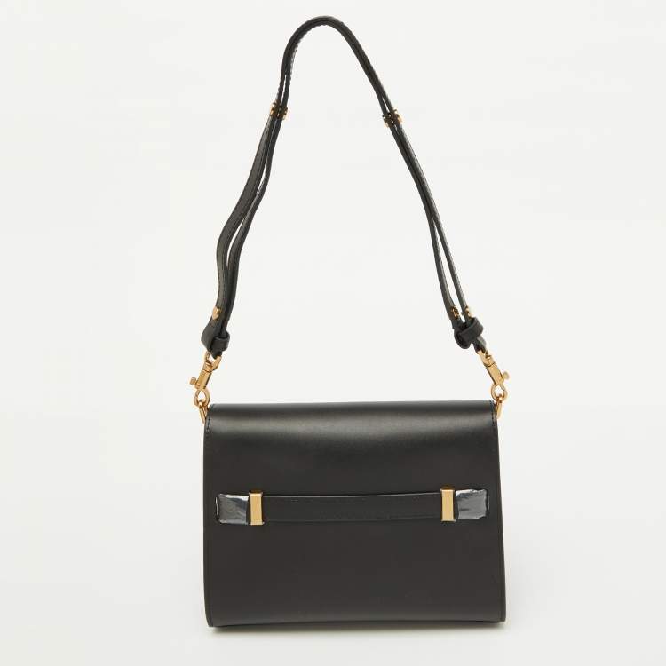 مملوكة مسبقًا Tory Burch Black Leather Lee Radziwill Pebble Shoulder Bag