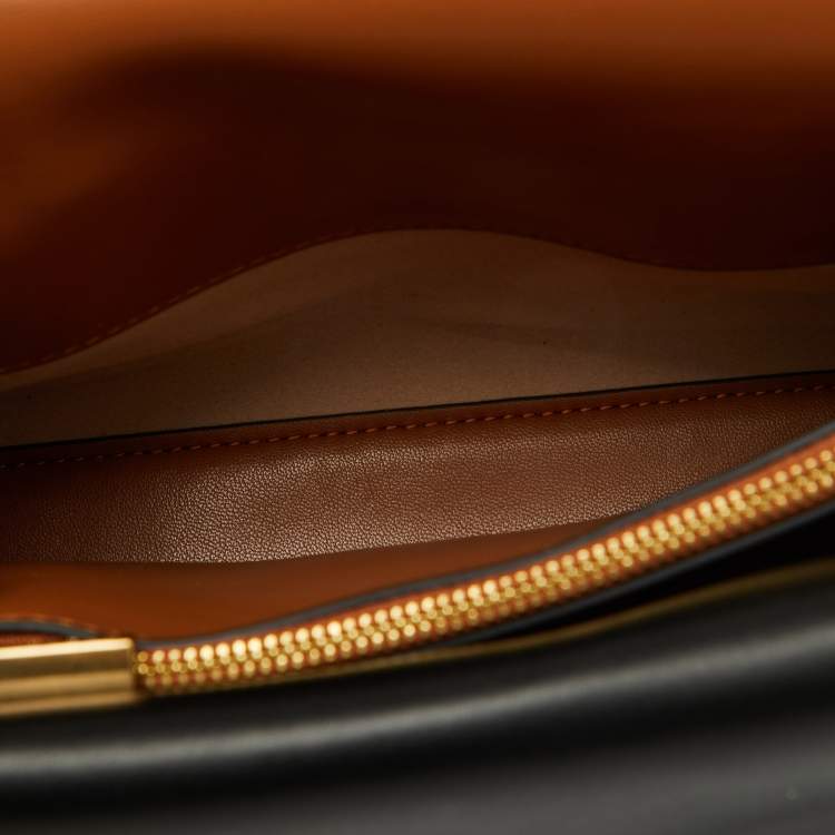 مملوكة مسبقًا Tory Burch Black Leather Lee Radziwill Pebble Shoulder Bag