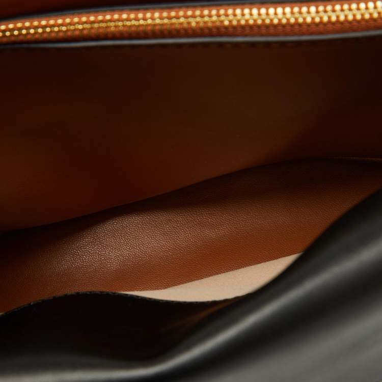 مملوكة مسبقًا Tory Burch Black Leather Lee Radziwill Pebble Shoulder Bag