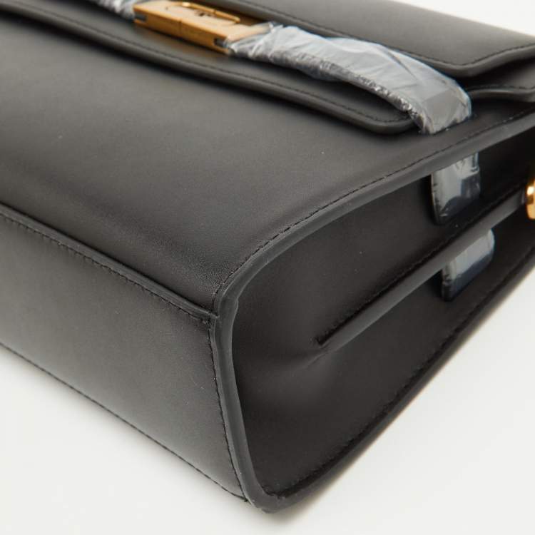 مملوكة مسبقًا Tory Burch Black Leather Lee Radziwill Pebble Shoulder Bag