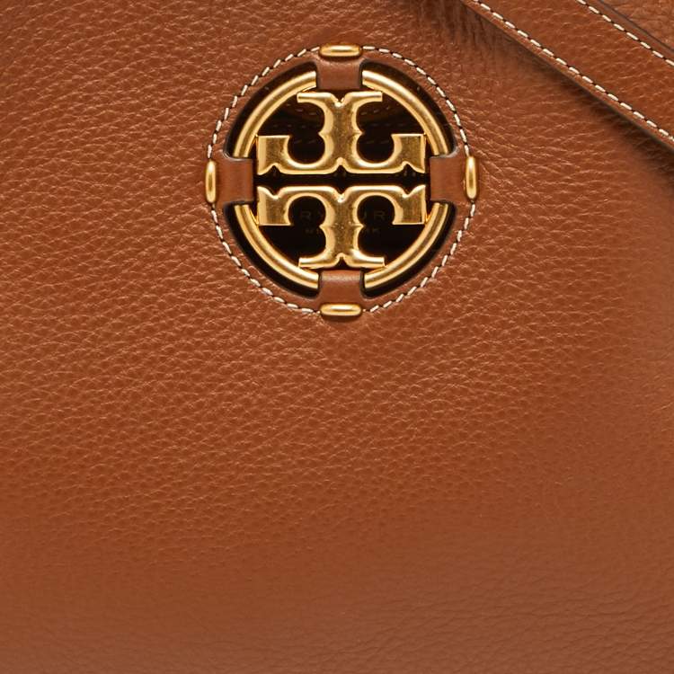 Pre Owned Tory Burch Brown Leather Small Miller Classic Shoulder Bag