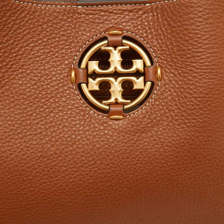 Pre Owned Tory Burch Brown Leather Small Miller Classic Shoulder Bag