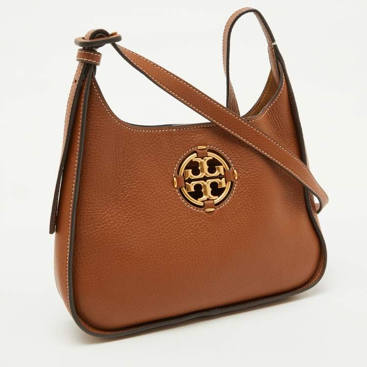 Pre Owned Tory Burch Brown Leather Small Miller Classic Shoulder Bag
