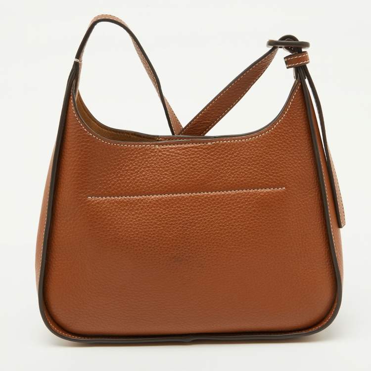 Pre Owned Tory Burch Brown Leather Small Miller Classic Shoulder Bag