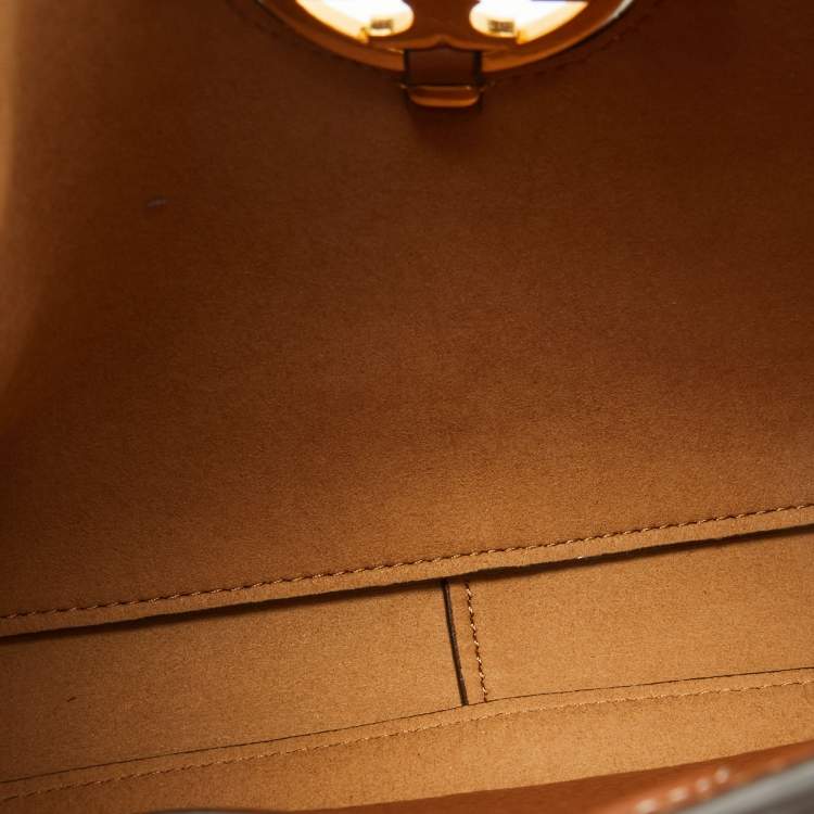 Pre Owned Tory Burch Brown Leather Small Miller Classic Shoulder Bag