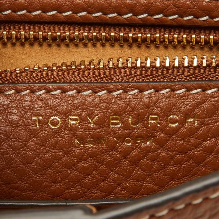 Pre Owned Tory Burch Brown Leather Small Miller Classic Shoulder Bag