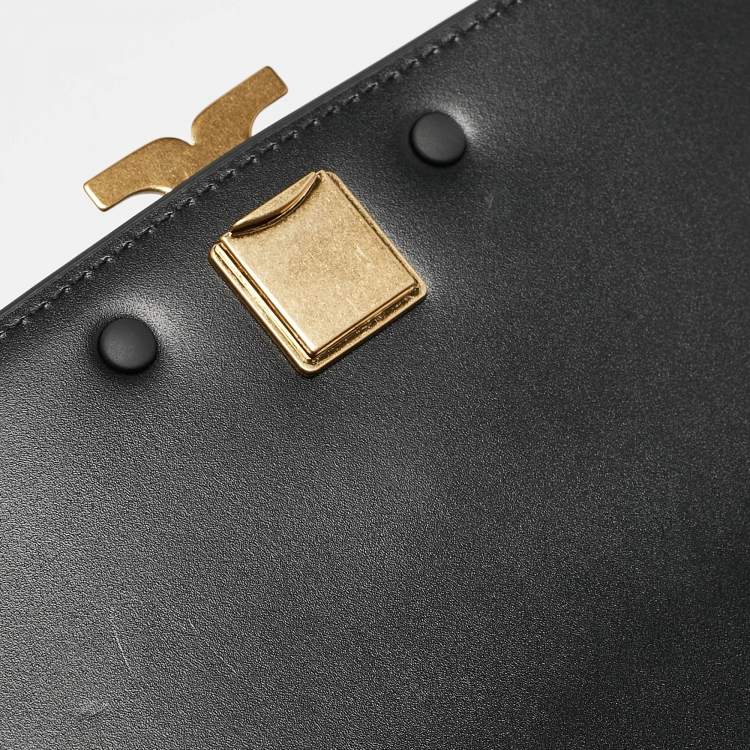 Pre Owned Tory Burch Black Croc Embossed Leather Small Eleanor Convertible Bag