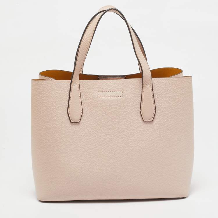 Pre Owned Tory Burch Pink Leather Small Blake Tote