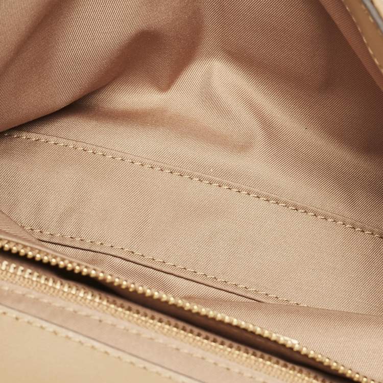 Pre Owned Tory Burch Light Brown Leather Fleming Soft Clutch