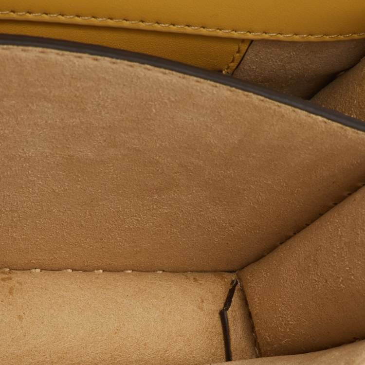 Pre Owned Tory Burch Beige/Yellow Raffia and Suede Miller Mini Flap Shoulder Bag