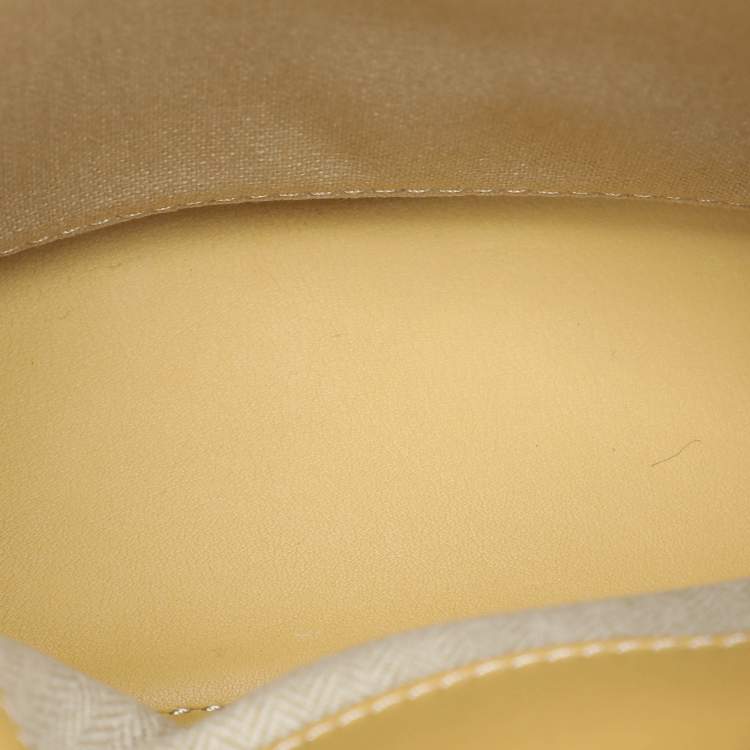 Pre Owned Tory Burch Peach/Beige Leather and Suede Petite Double Lee Radziwill Top Handle Bag