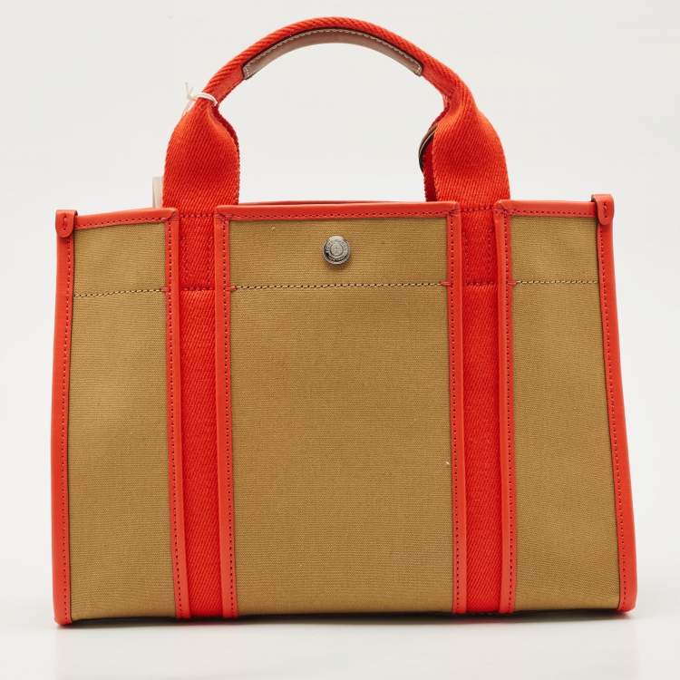 Pre Owned Tory Burch Multicolor Canvas and Leather Small Tory Tote