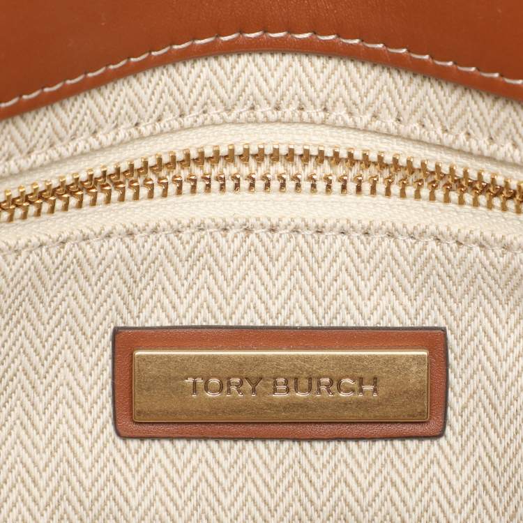 Pre Owned Tory Burch Beige Crochet Straw Small Kira Shoulder Bag