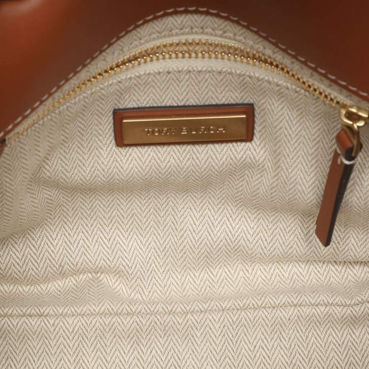 Pre Owned Tory Burch Beige Crochet Straw Small Kira Shoulder Bag