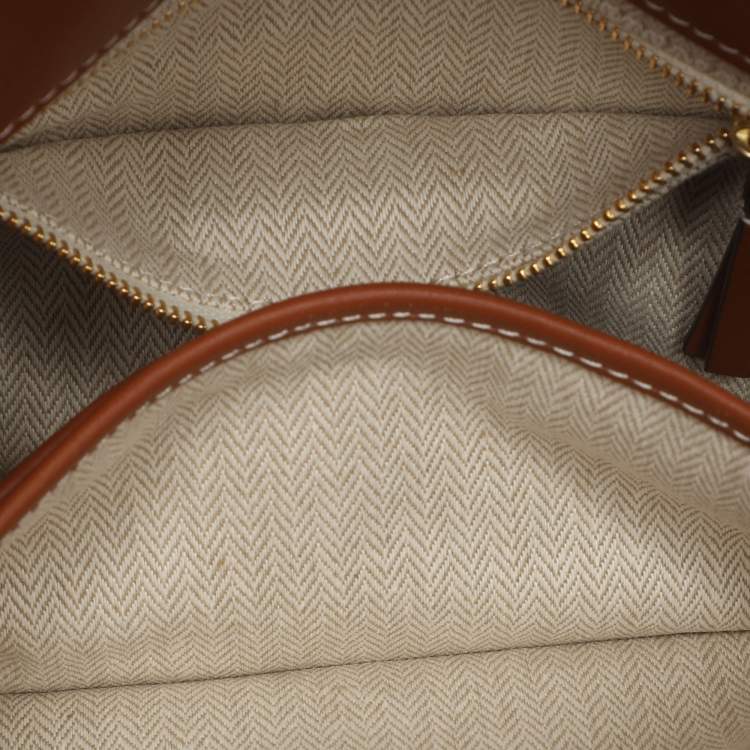 Pre Owned Tory Burch Beige Crochet Straw Small Kira Shoulder Bag