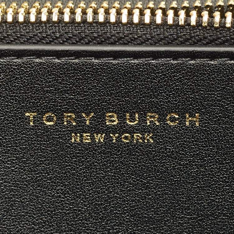 Pre Owned Tory Burch Beaded Eleanor Small Black Leather Convertible Shoulder Bag