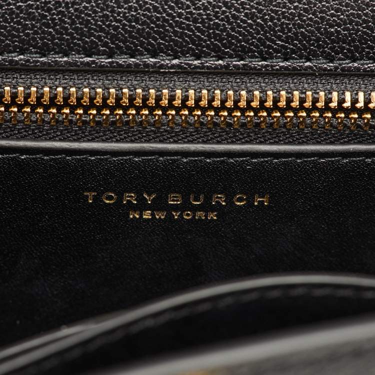 Pre Owned Tory Burch Fleming Small Black Leather Convertible Shoulder Bag