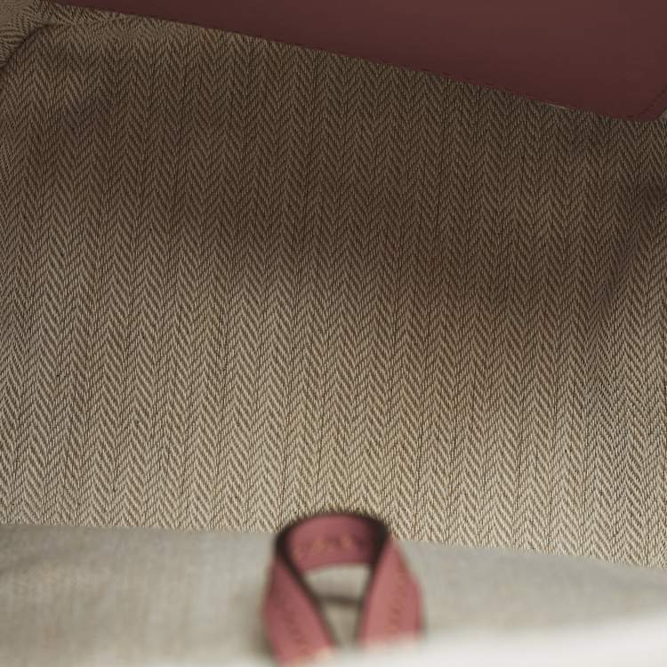 Pre Owned Tory Burch Miller Mini Dark Pink Leather Bucket Bag