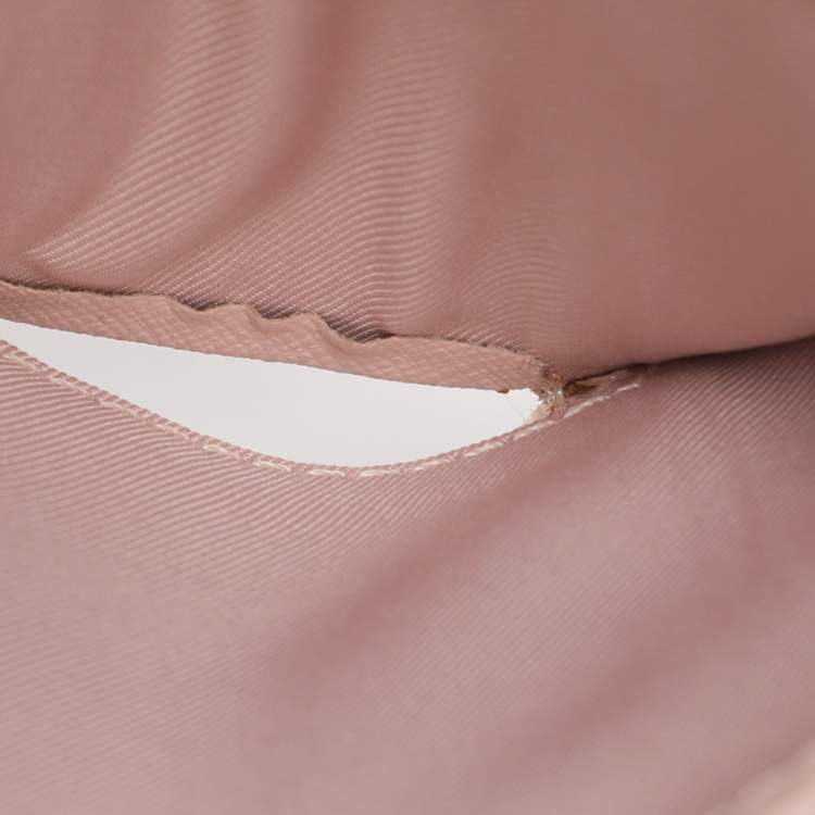 Pre Owned Tory Burch Robinson White/Multicolor Floral Print Leather Compact Wallet