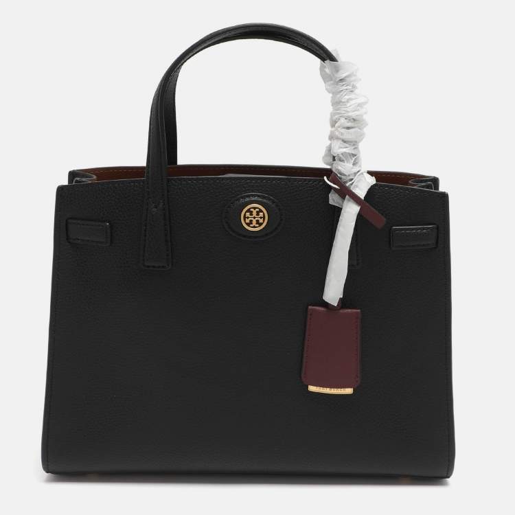 Pre Owned Tory Burch Robinson Small Black Leather Satchel