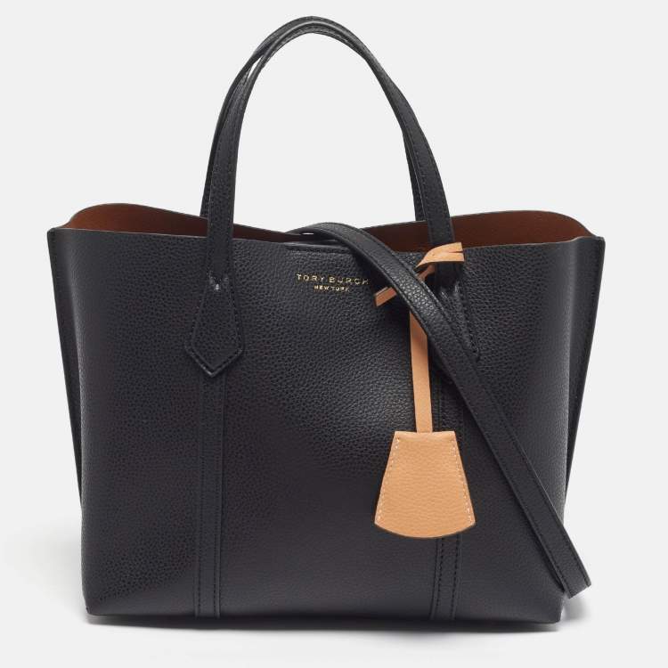 Pre Owned Tory Burch Perry Triple-Compartment Small Leather Tote