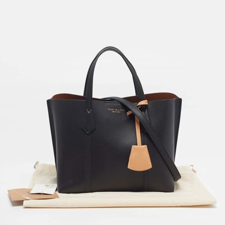 Pre Owned Tory Burch Perry Triple-Compartment Small Leather Tote
