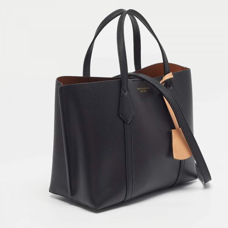 Pre Owned Tory Burch Perry Triple-Compartment Small Leather Tote