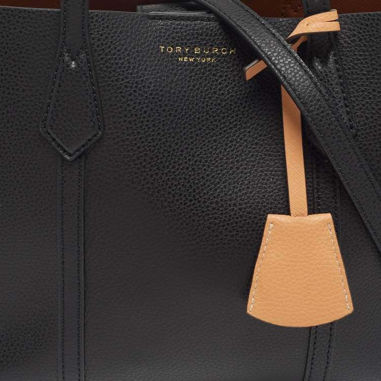 Pre Owned Tory Burch Perry Triple-Compartment Small Leather Tote