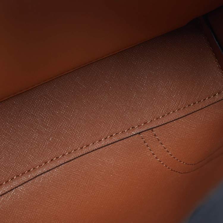 Pre Owned Tory Burch Perry Triple-Compartment Small Leather Tote