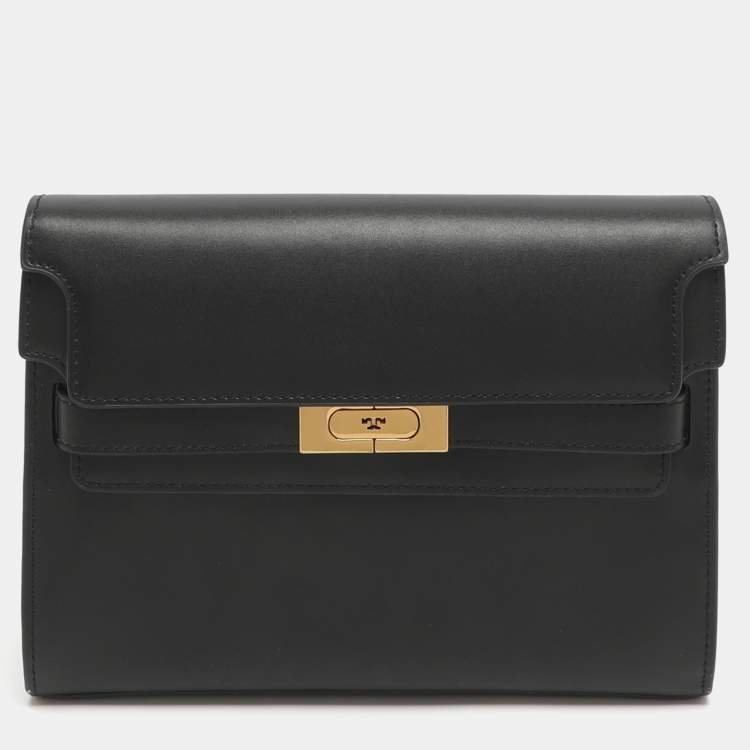 Pre Owned حقيبة كتف توري بورش لي رادزيويل جلد سوداء