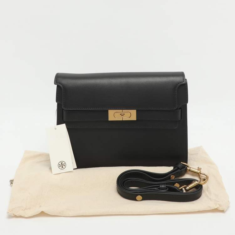 Pre Owned حقيبة كتف توري بورش لي رادزيويل جلد سوداء