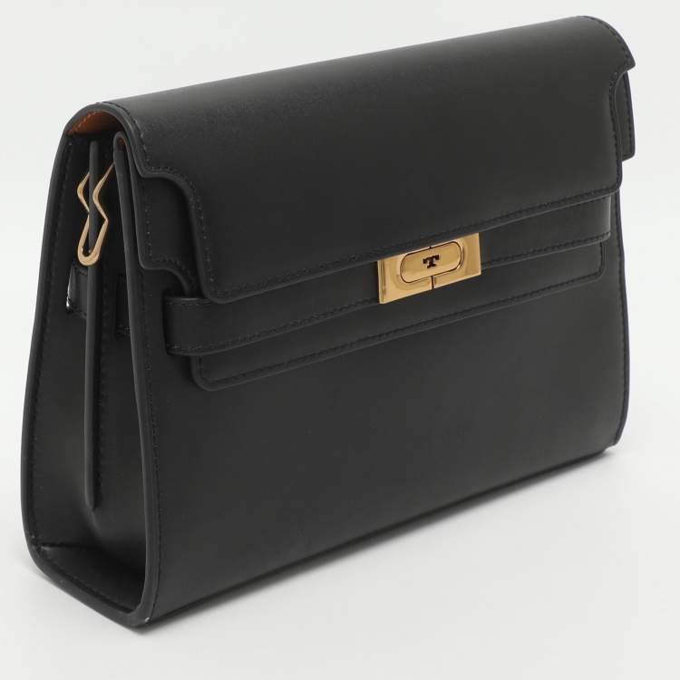 Pre Owned حقيبة كتف توري بورش لي رادزيويل جلد سوداء