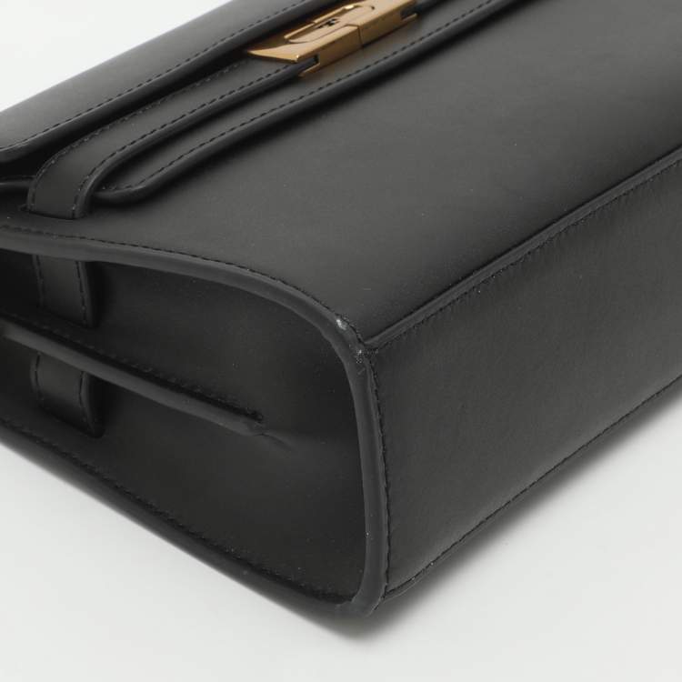 Pre Owned حقيبة كتف توري بورش لي رادزيويل جلد سوداء