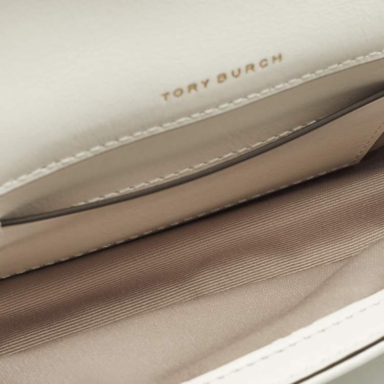 Pre Owned Tory Burch Kira Mini White Diamond Quilt Leather Shoulder Bag