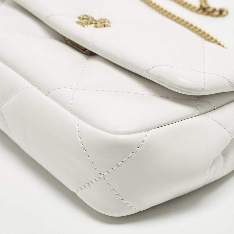 Pre Owned Tory Burch Kira Mini White Diamond Quilt Leather Shoulder Bag
