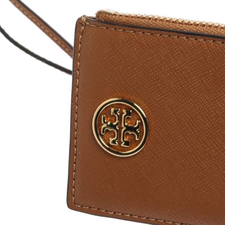 Pre Owned Tory Burch Tan Leather Lanyard ID Card Holder