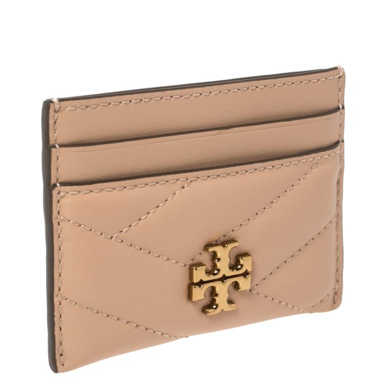 Pre Owned Tory Burch Beige Leather Kira Card Holder 