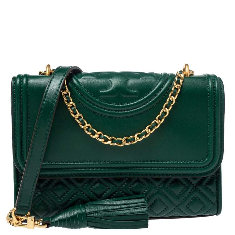 Tory Burch Green 'Fleming' Small Shoulder Bag, Pre Loved