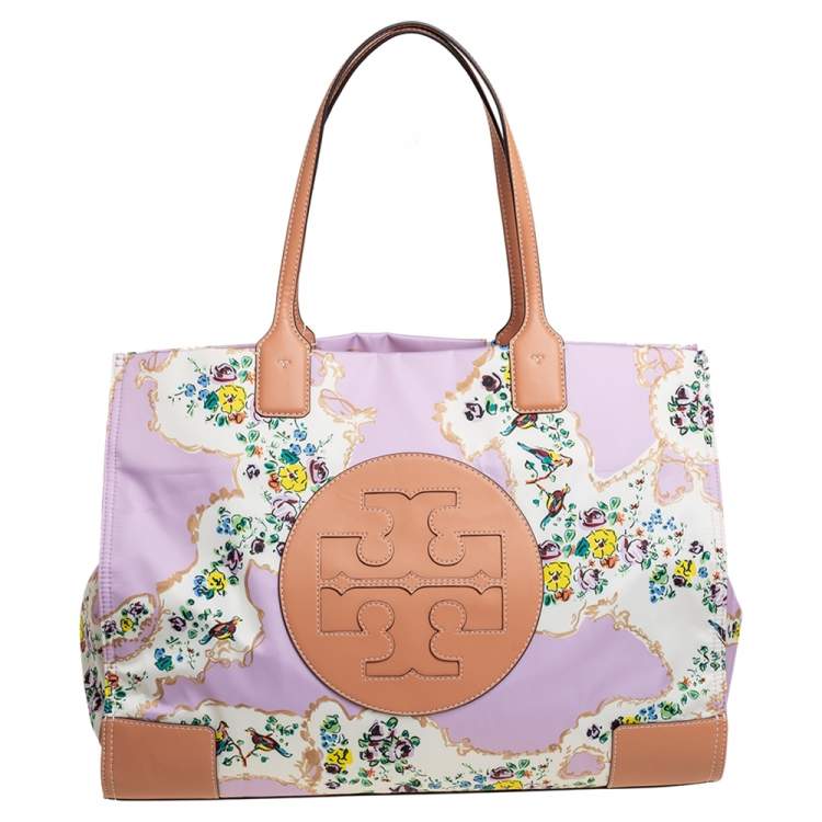 Tory Burch Pink Floral Print Nylon and Leather Ella Tote Tory Burch | TLC