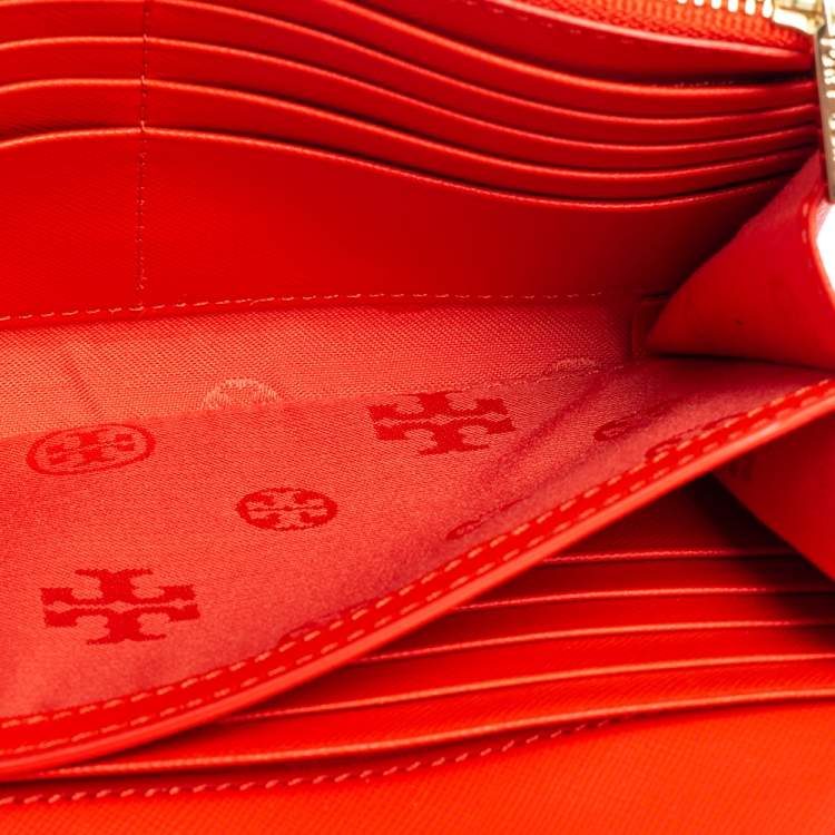 Pre Owned Tory Burch Red Leather Robinson Wallet On Chain
