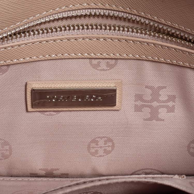 Pre Owned Tory Burch Beige Saffiano Leather Diana Clutch