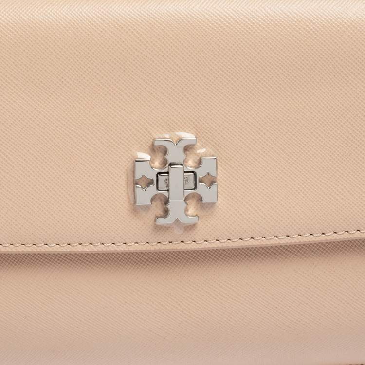 Pre Owned Tory Burch Beige Saffiano Leather Diana Clutch