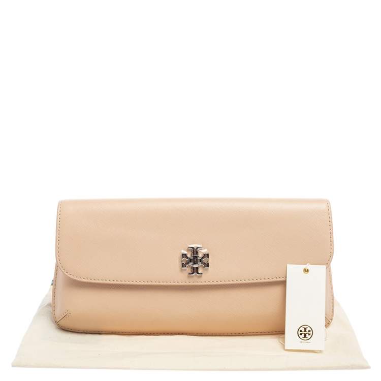 Pre Owned Tory Burch Beige Saffiano Leather Diana Clutch
